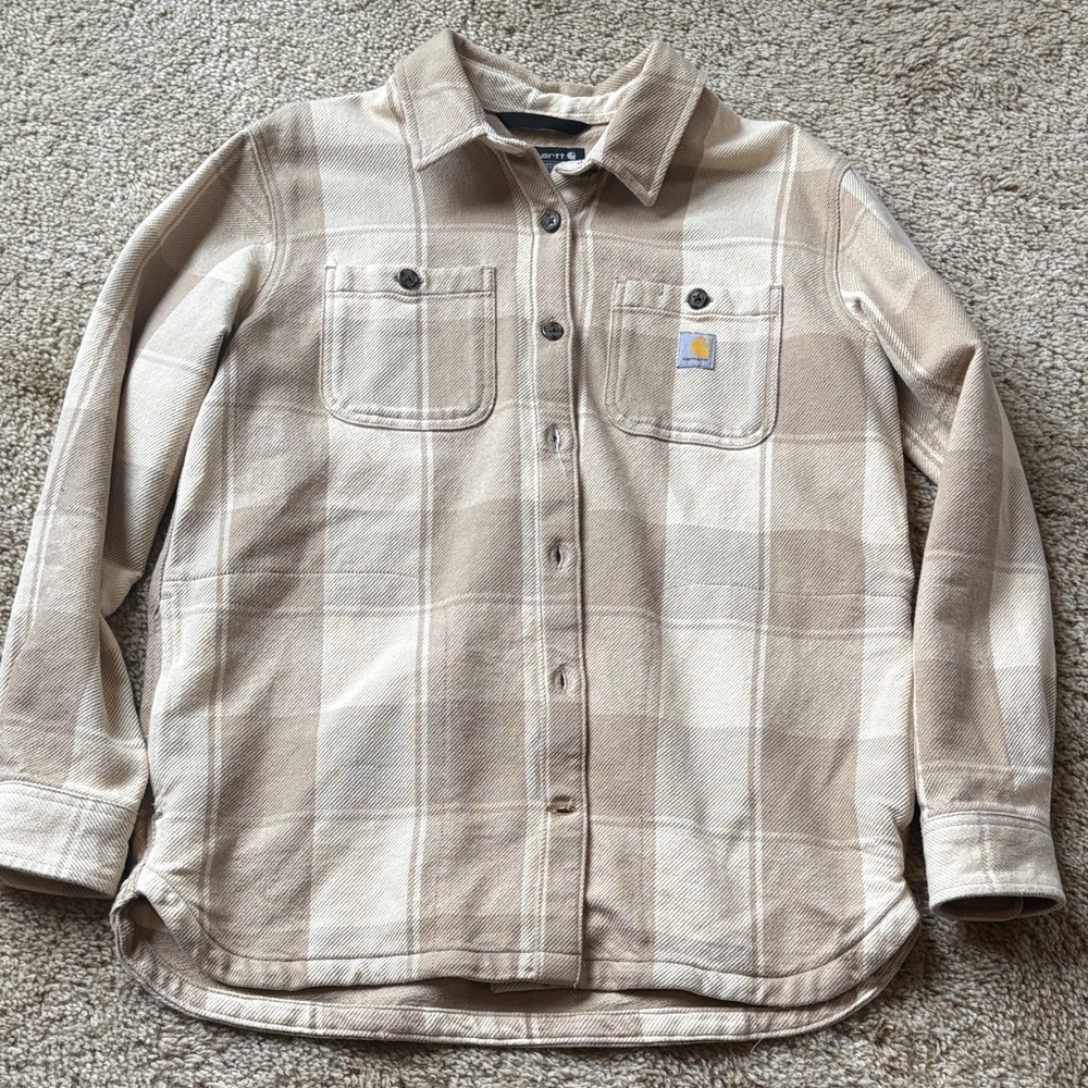 Carhartt Tan Checkered Button-Up Shirt